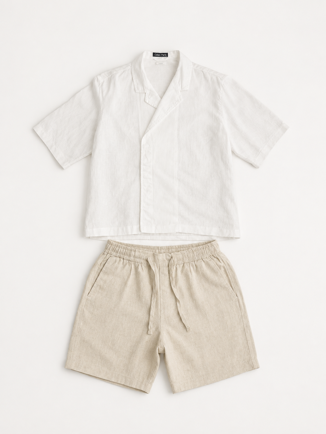 Célan Paris Hosen Leinen Beige
