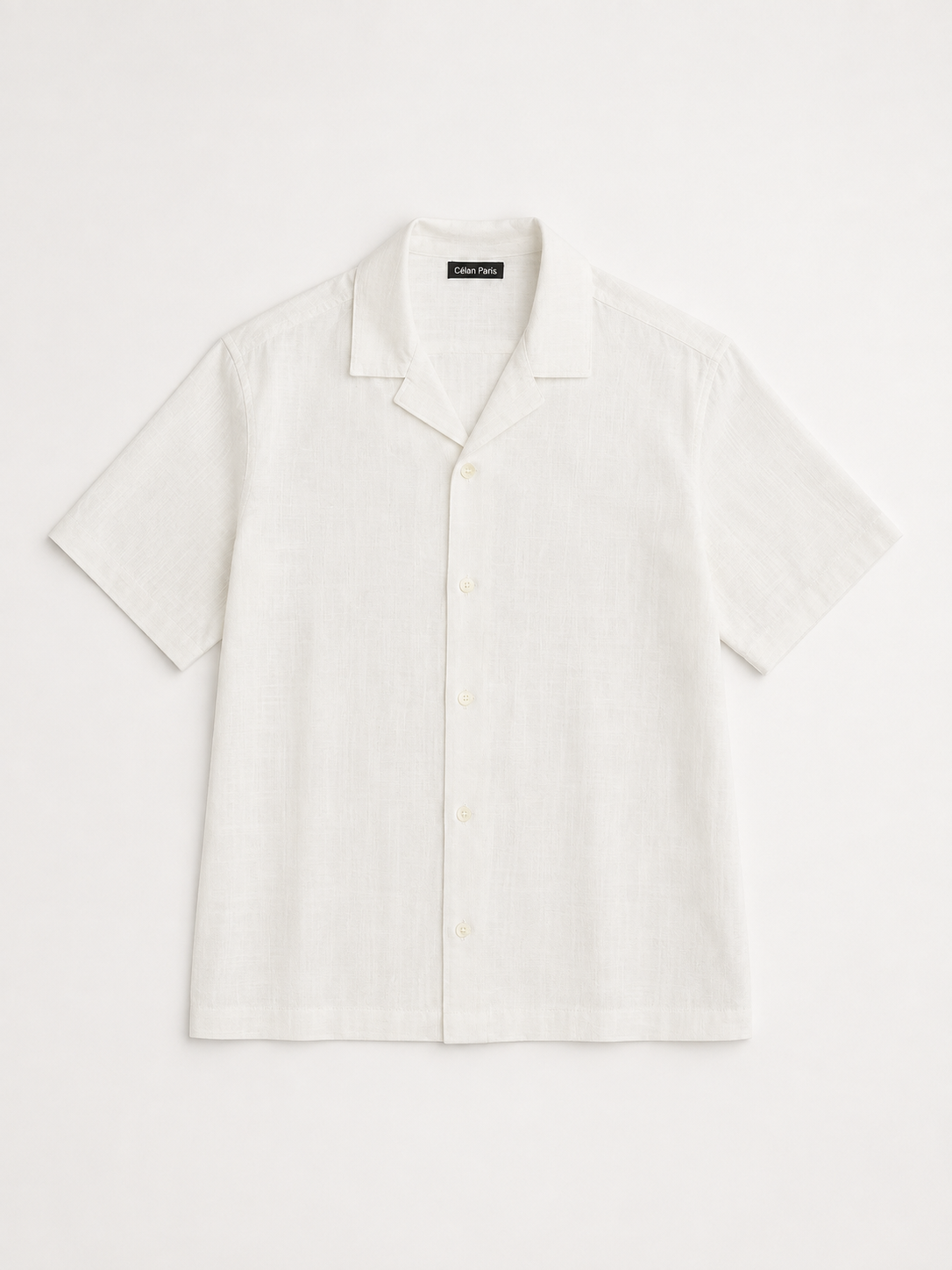 Célan Paris Leinen Hemd "Blanco"