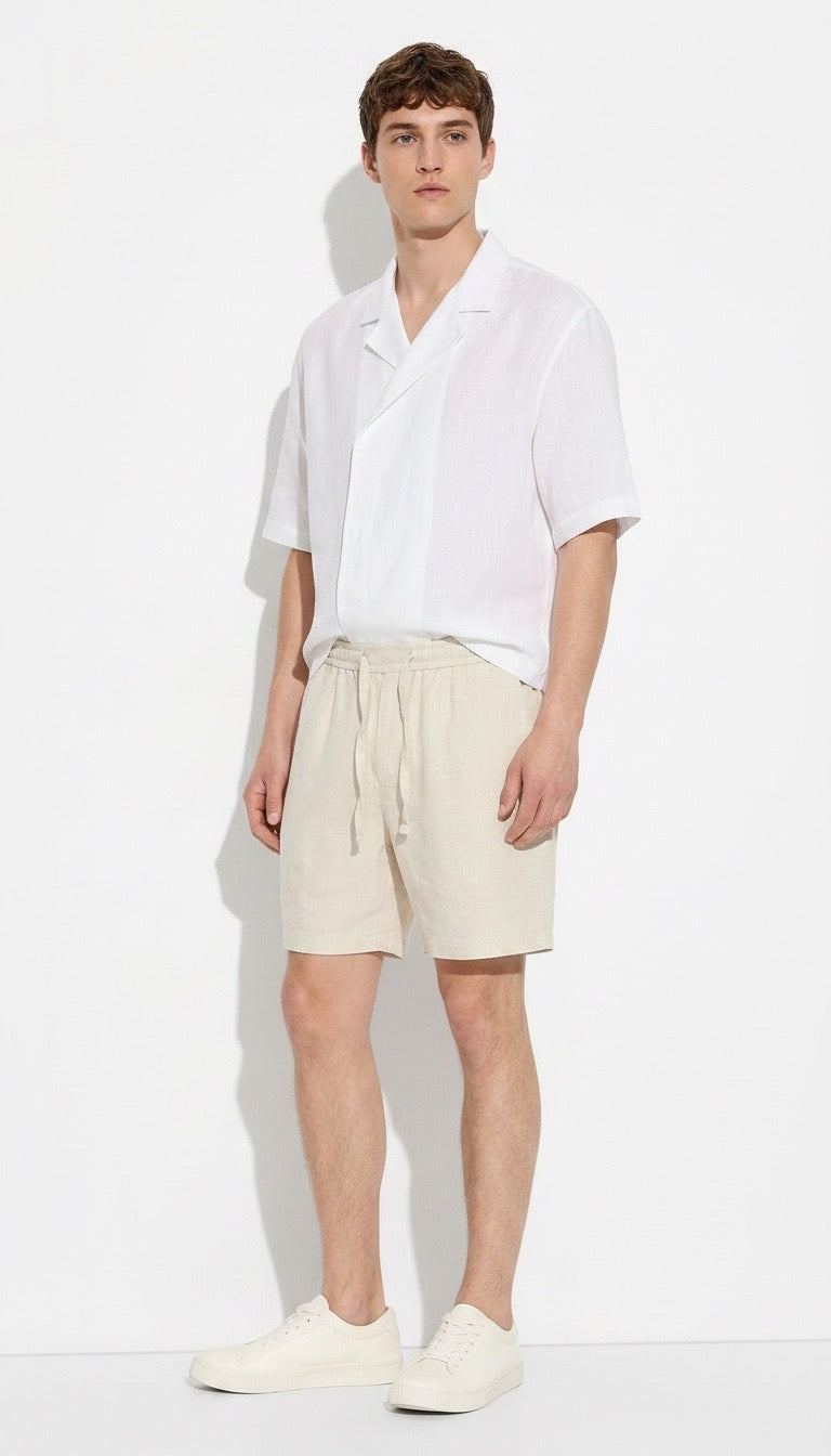Célan Paris Hosen Leinen Beige