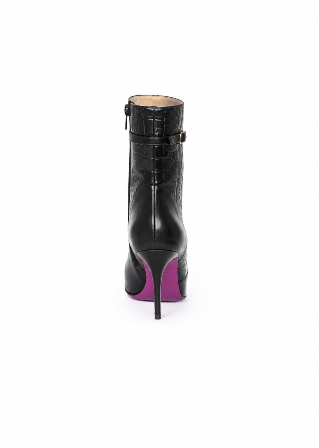 Célan Paris Kroko Nero Stiefeletten